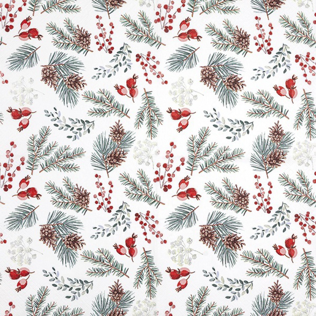Paper Napkins 33cm, Winter Botanicals *ETA Nov image 1